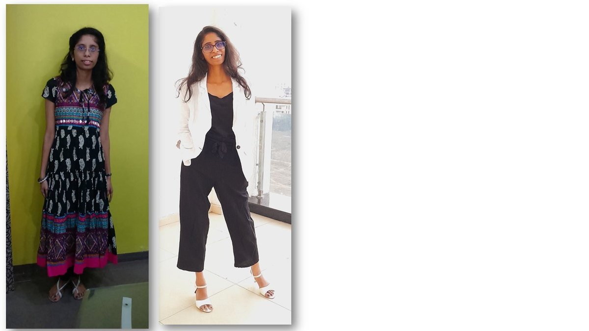 Mansi Dalvi before and after her styling transformation